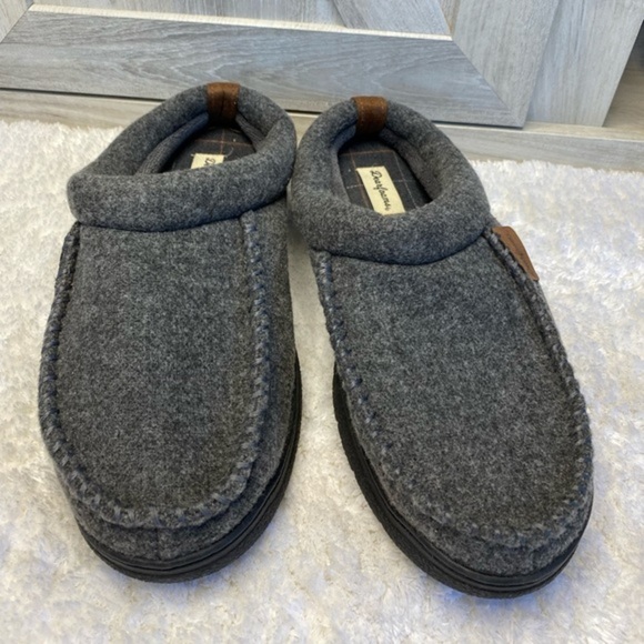 Dearfoams Men's Memory Foam Slippers Dark Heather Grey 9-10 - Picture 3 of 9